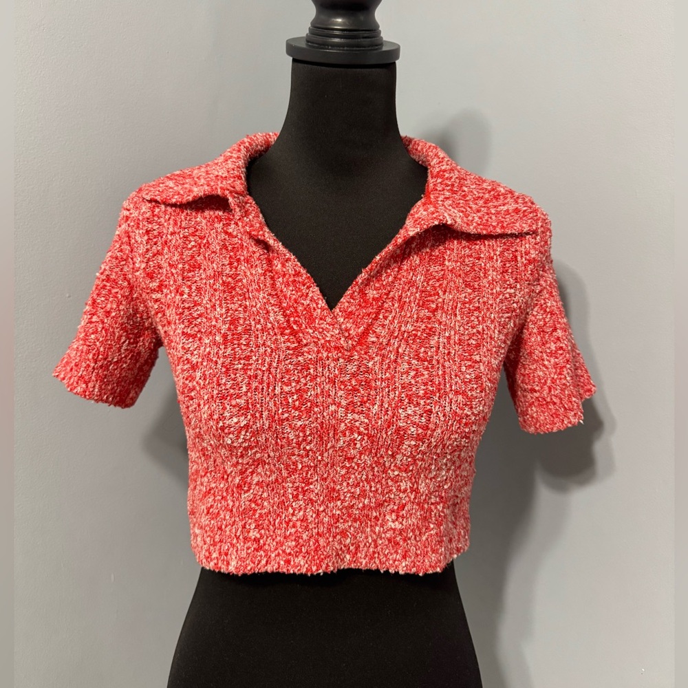 Urban Outfitters Knitted Collard Crop Top Women’s Size Medium